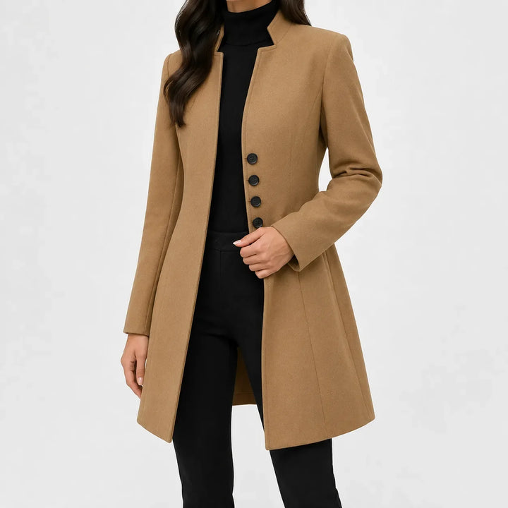 Manteau Élégant à Col Montant