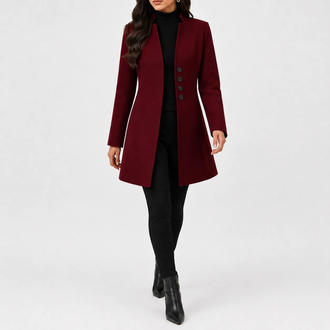 Manteau Élégant à Col Montant