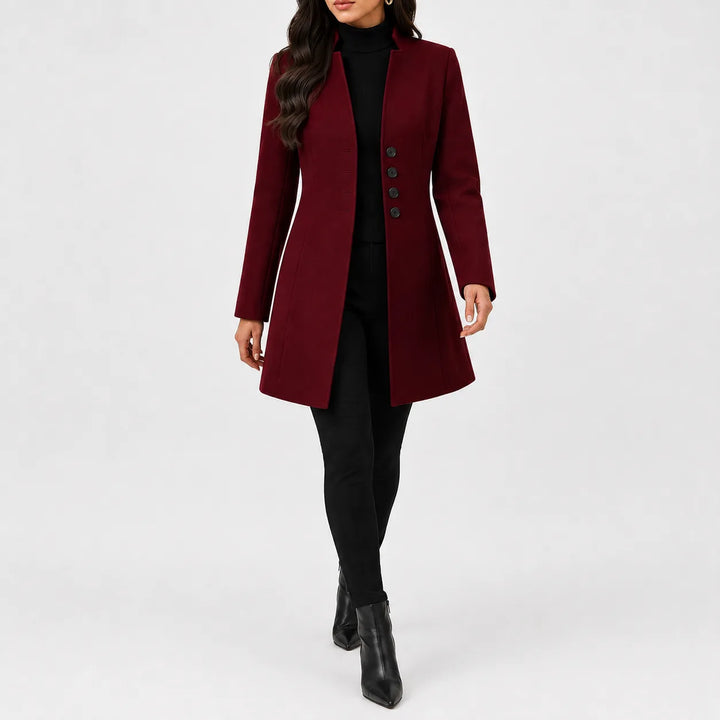Manteau Élégant à Col Montant