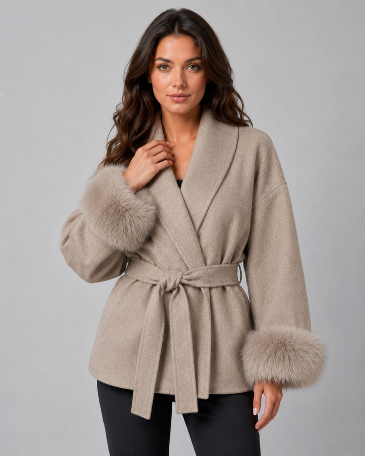 Manteau Élégant à Poignets Douillets – Kaki