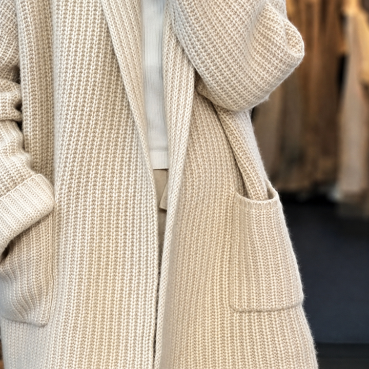 Manteau enveloppant à col châle