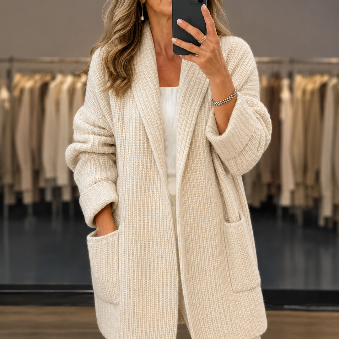 Manteau enveloppant à col châle