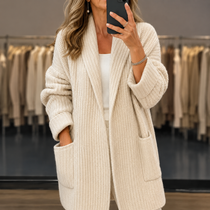 Manteau enveloppant à col châle