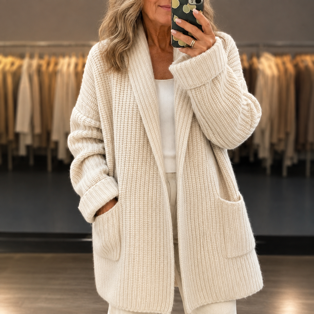 Manteau enveloppant à col châle