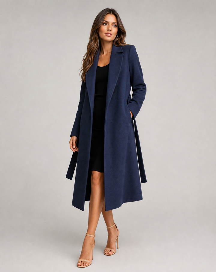 Manteau Enveloppant Bleu Marine