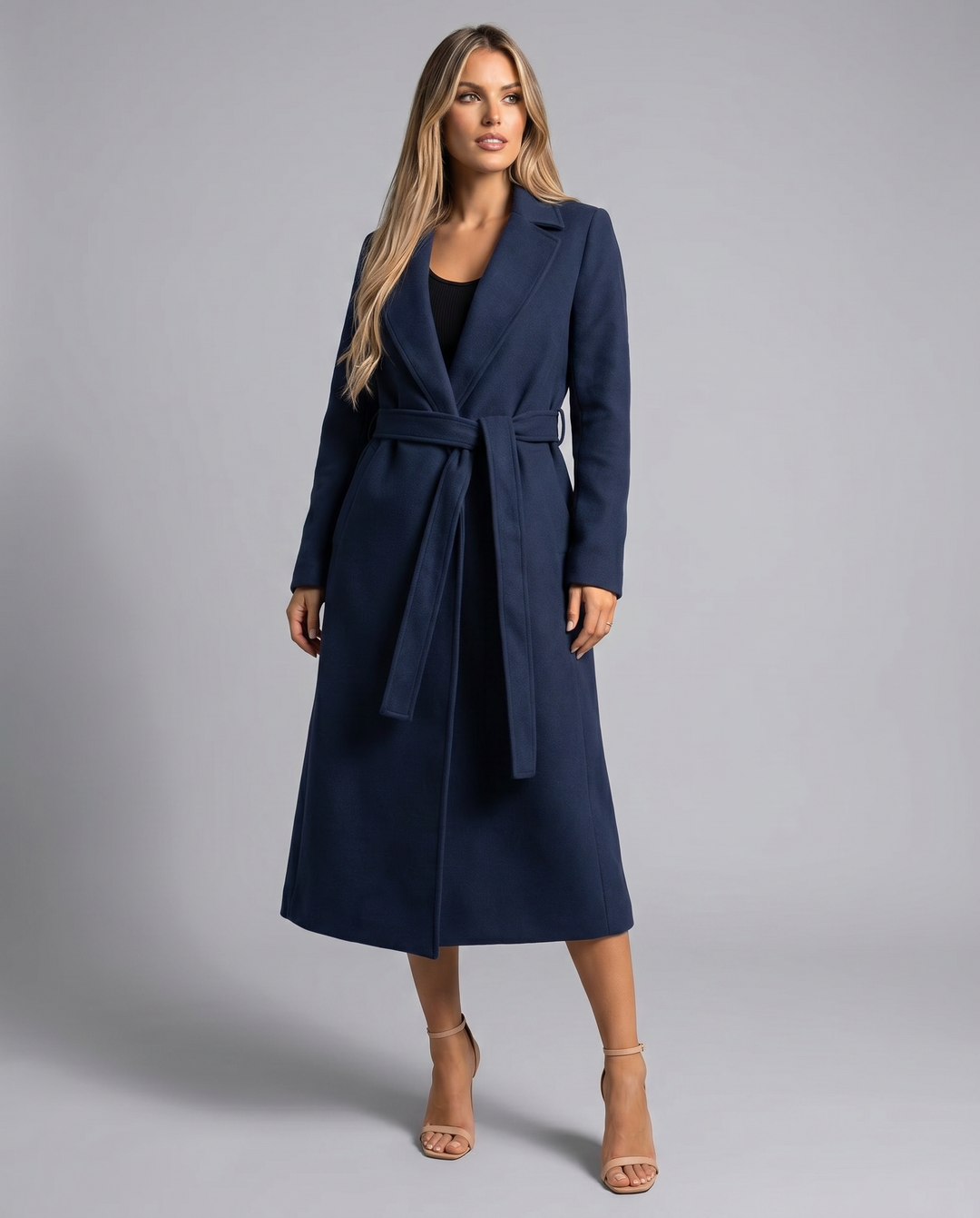 Manteau Enveloppant Bleu Marine