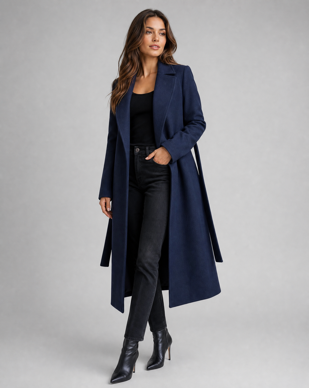 Manteau Enveloppant Bleu Marine – Bleu Marine