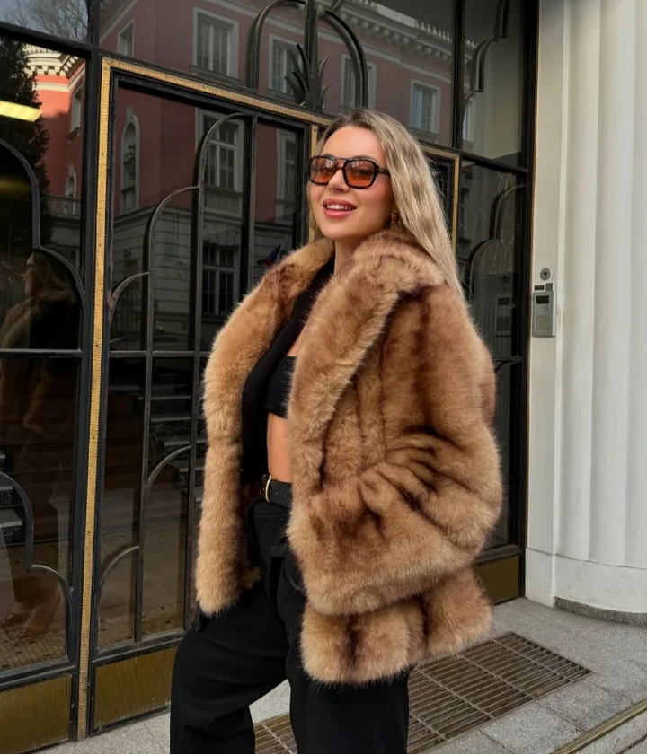 Manteau Enveloppant Marron Chic