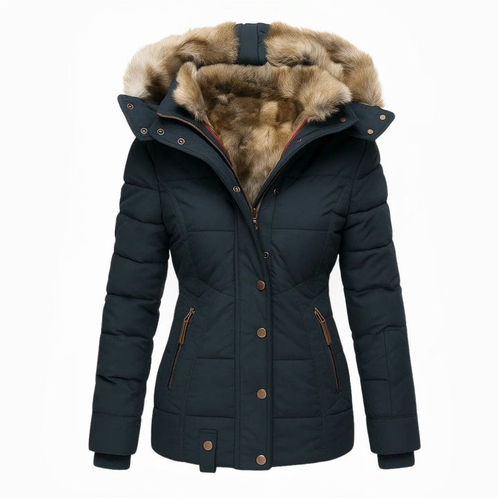 Manteau Hivernal à Coupe Ajustée – Bleu