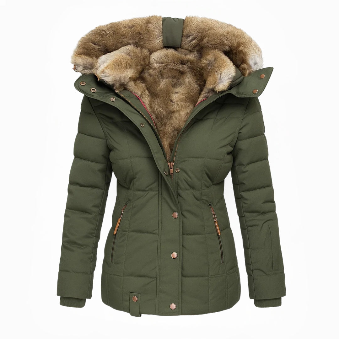 Manteau Hivernal à Coupe Ajustée – Vert