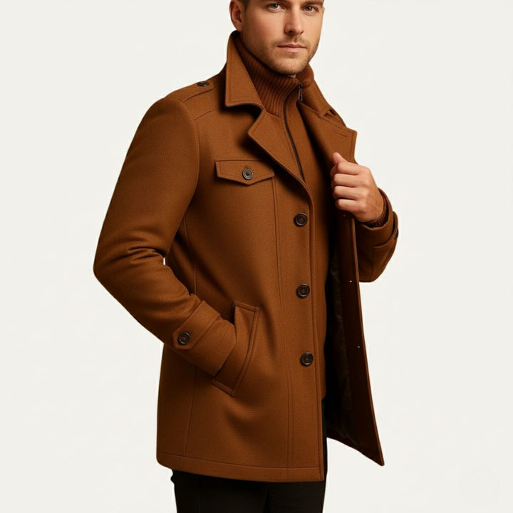 Manteau Homme à Double Col