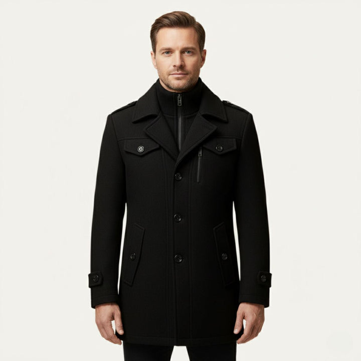 Manteau Homme à Double Col