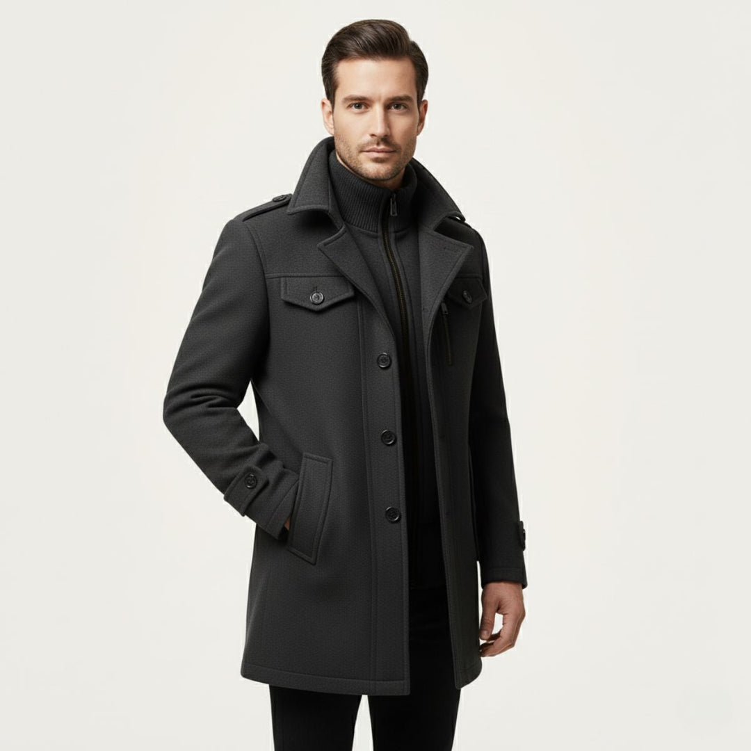 Manteau Homme à Double Col