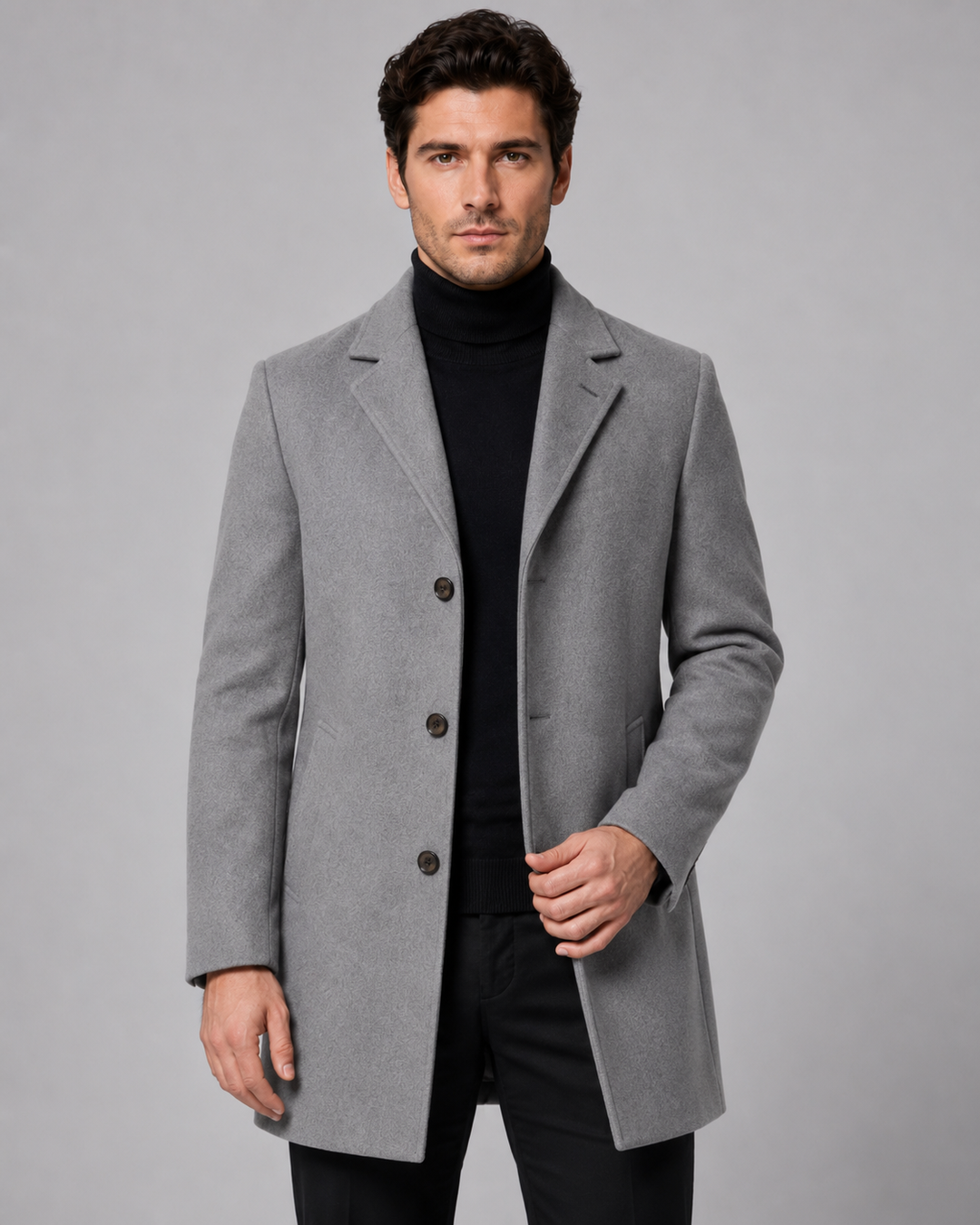 Manteau Homme Coupe Ajustée – Gris
