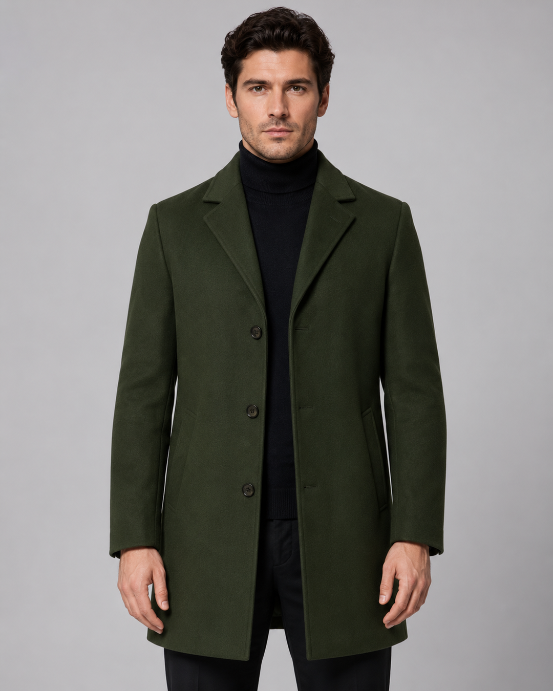 Manteau Homme Coupe Ajustée – Vert
