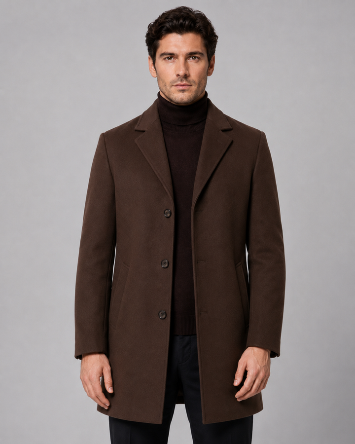 Manteau Homme Coupe Ajustée – Marron