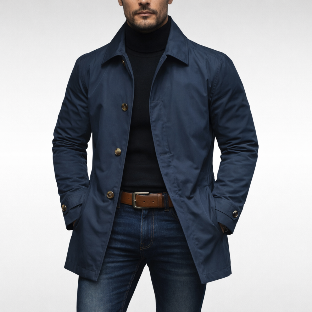 Manteau Homme Droit et Léger – Bleu Marine