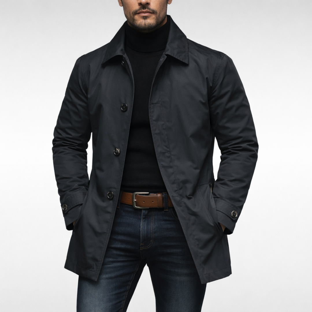 Manteau Homme Droit et Léger – Noir