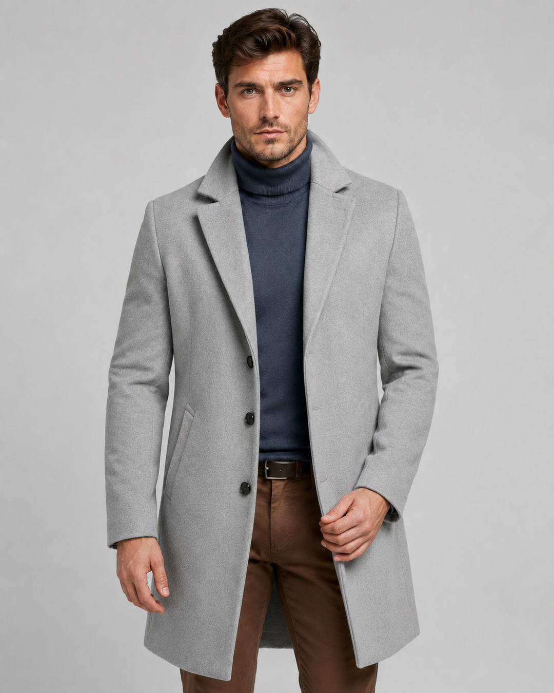 Manteau Homme Droit et Élégant – Gris