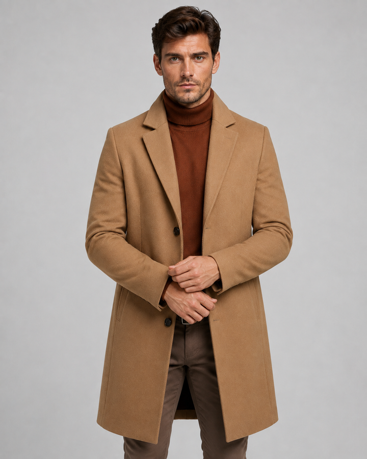 Manteau Homme Droit et Élégant – Kaki