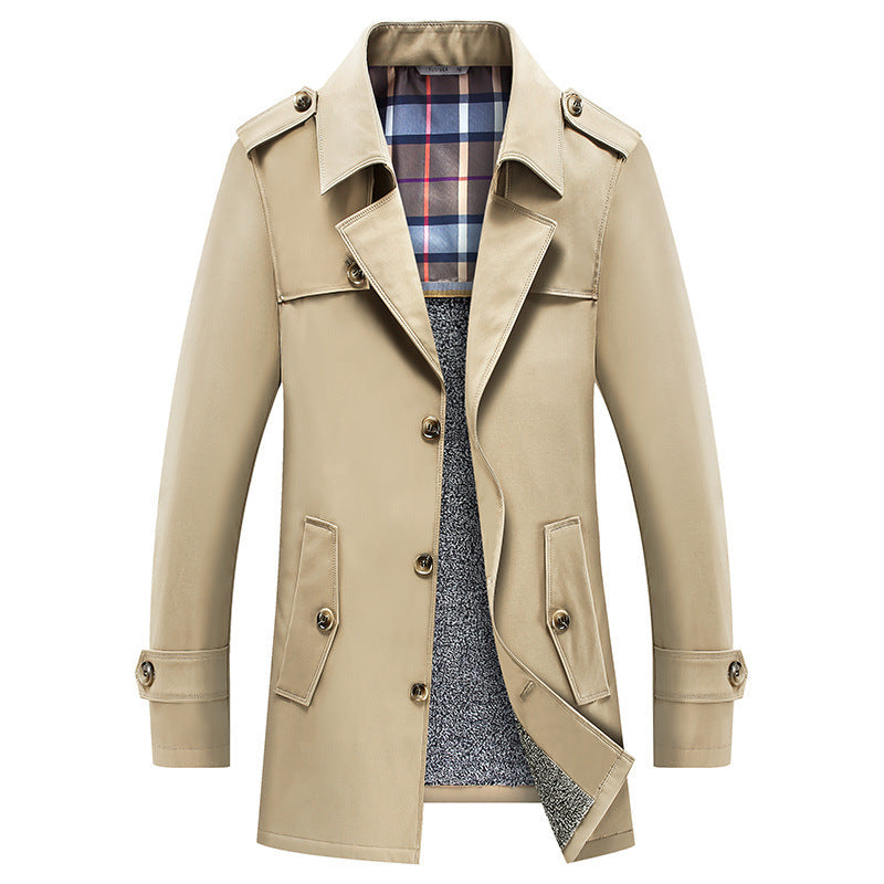Manteau Homme Mi-long Classique – Kaki