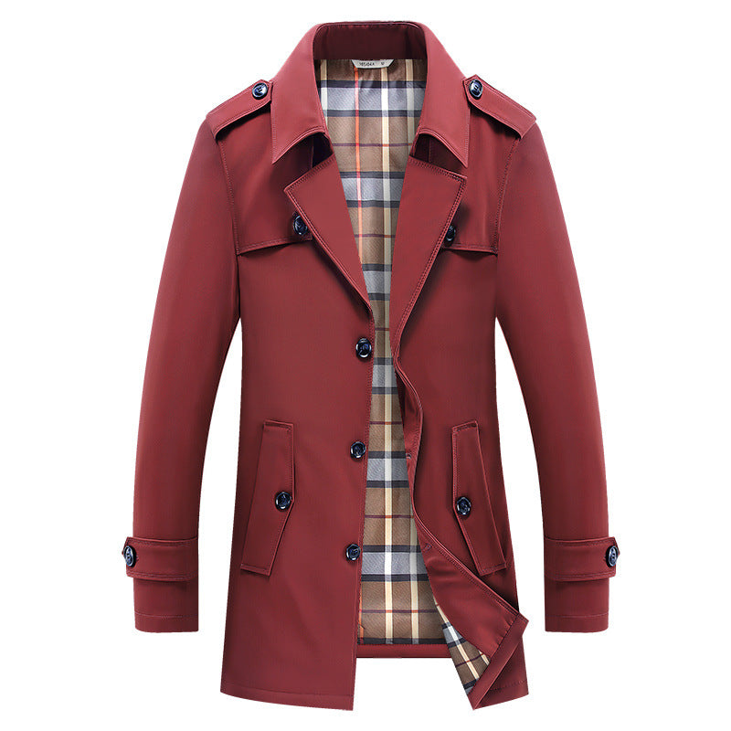 Manteau Homme Style Trench Classique – Bordeaux