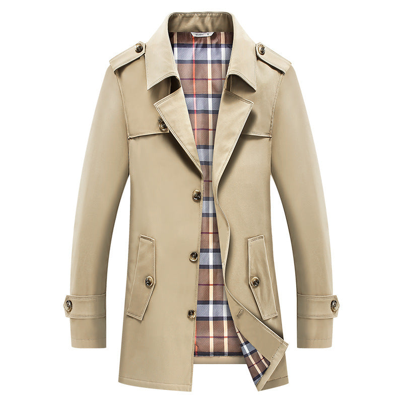 Manteau Homme Style Trench Classique – Kaki