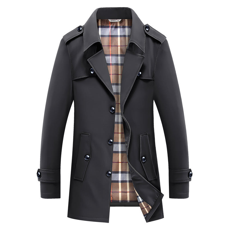 Manteau Homme Style Trench Classique – Noir