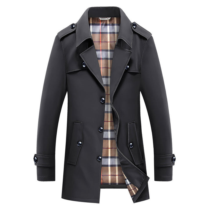Manteau Homme Style Trench Classique – Noir