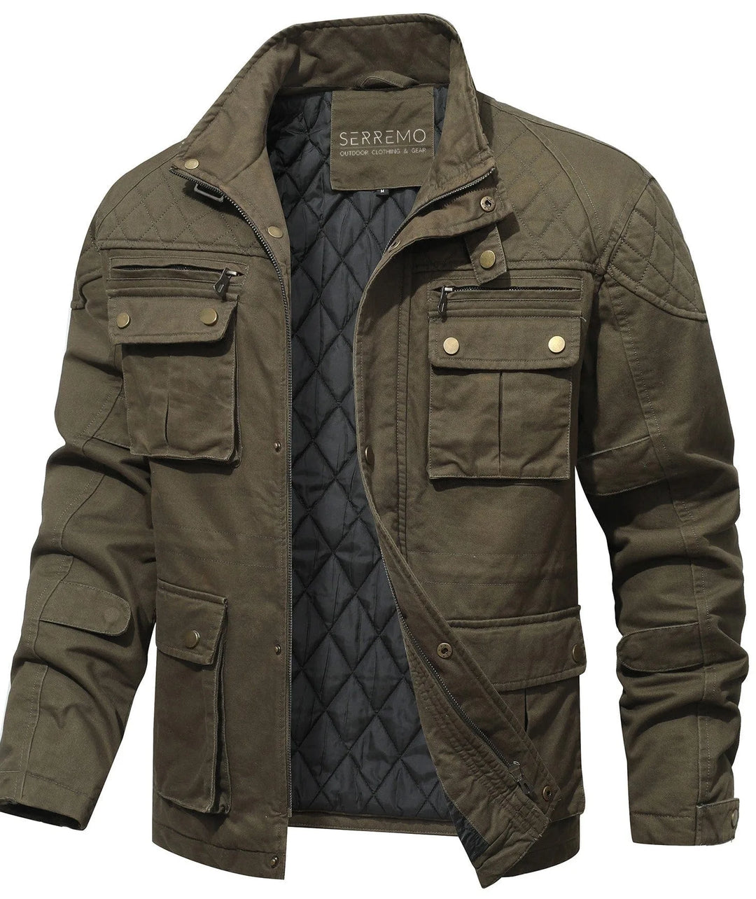 Manteau Homme Style Utilitaire – Vert Militaire