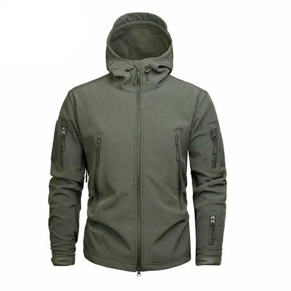 Manteau Homme Technique à Capuche – Vert Militaire