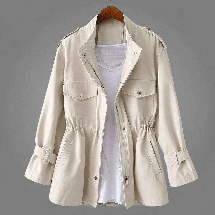Manteau léger à taille ajustable – Crème