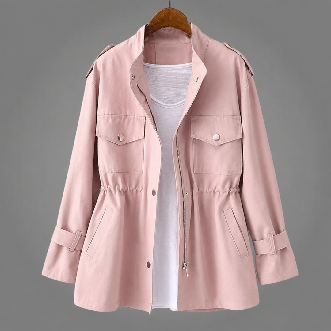 Manteau léger à taille ajustable – Rose
