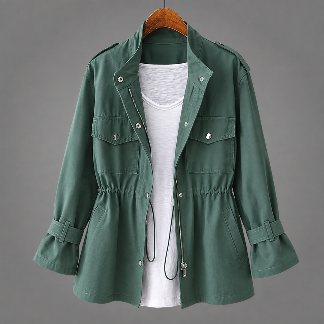 Manteau léger à taille ajustable – Vert