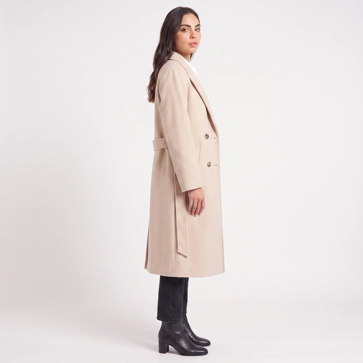 Manteau long à double boutonnage