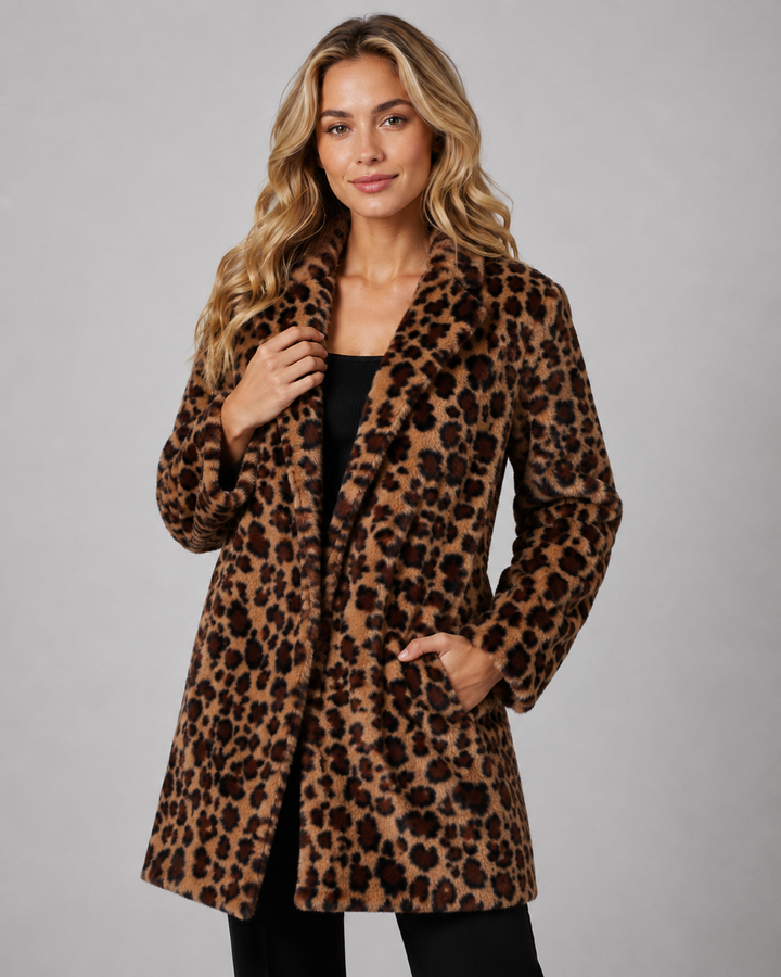 Manteau Long à Imprimé Animal