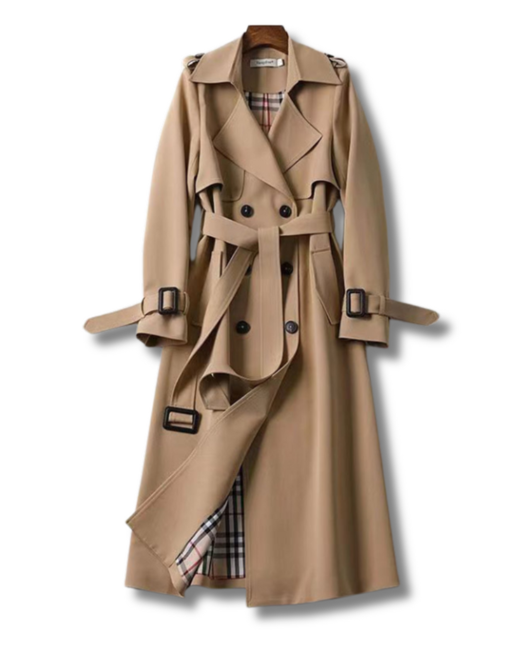 Manteau long ceinturé classique