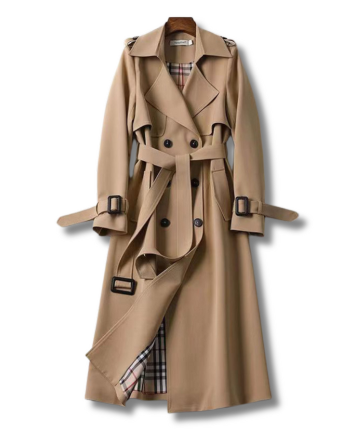 Manteau long ceinturé classique