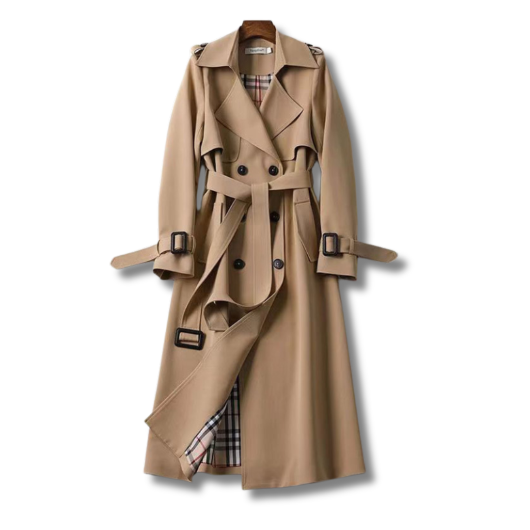 Manteau long ceinturé classique – Beige