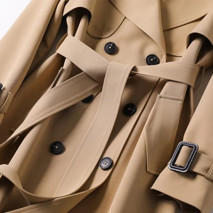 Manteau long ceinturé classique