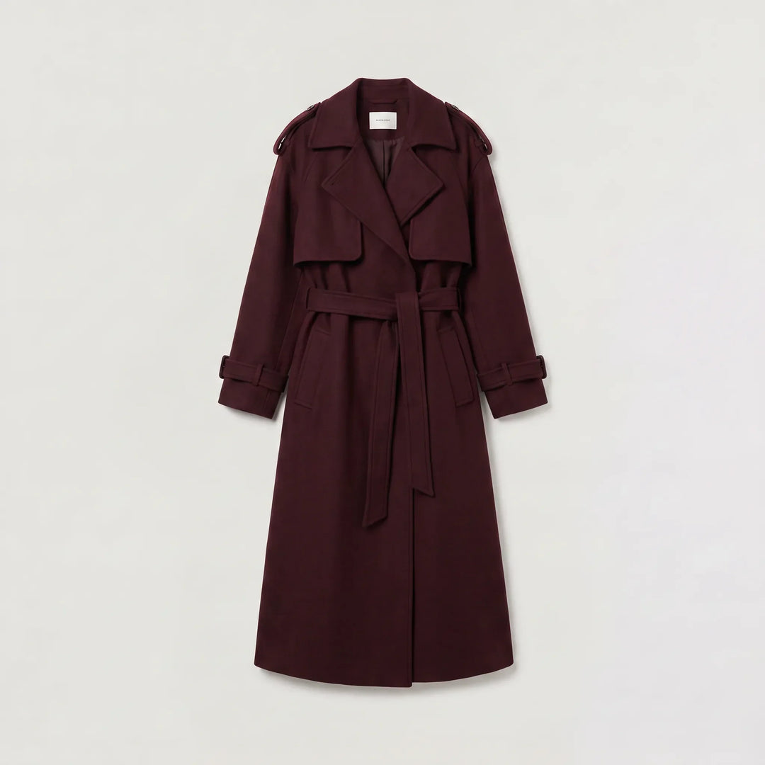 Manteau long ceinturé élégant