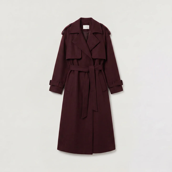 Manteau long ceinturé élégant