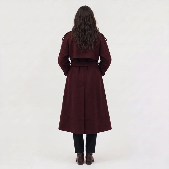 Manteau long ceinturé élégant