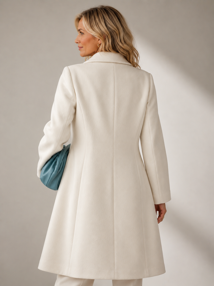 Manteau long cintré ivoire