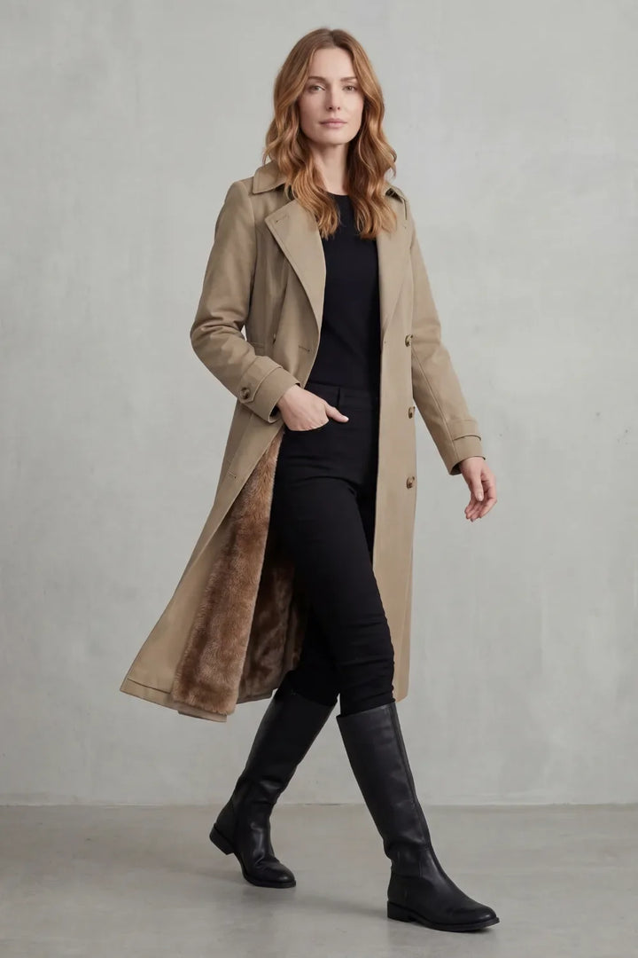 Manteau Long Croisé Chaud