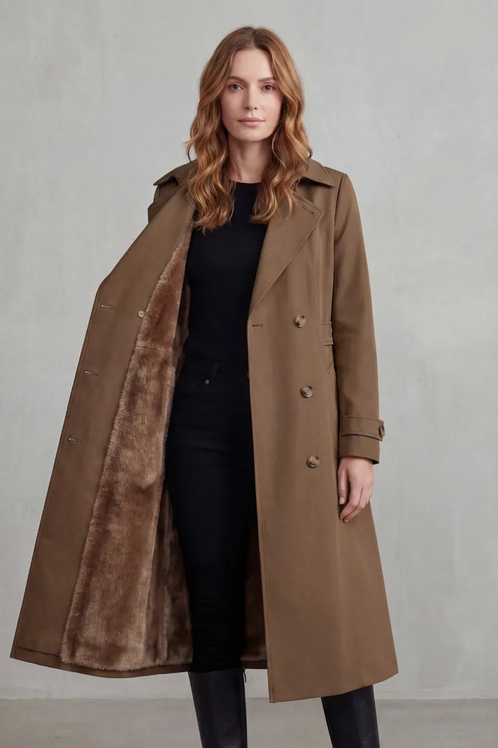 Manteau Long Croisé Chaud