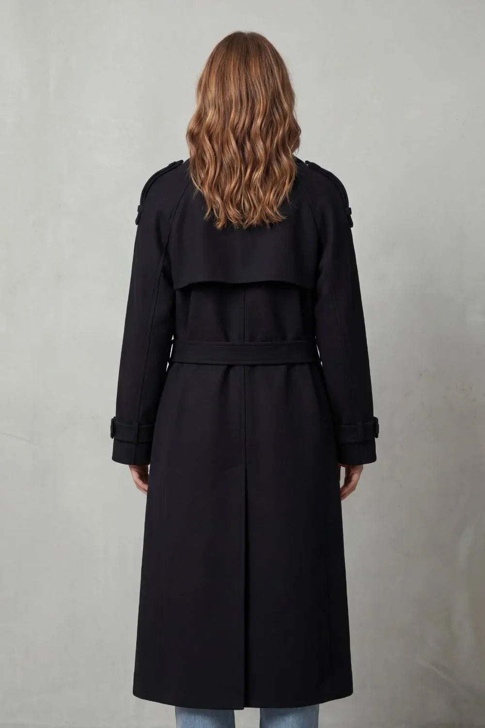 Manteau Long Croisé et Ceinturé