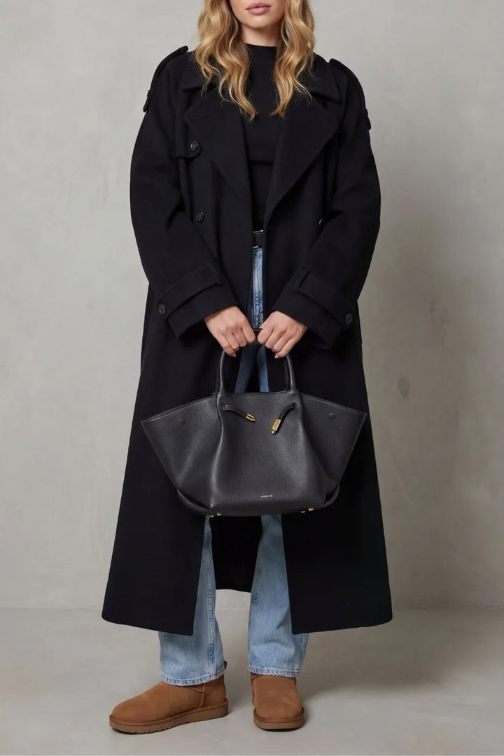 Manteau Long Croisé et Ceinturé