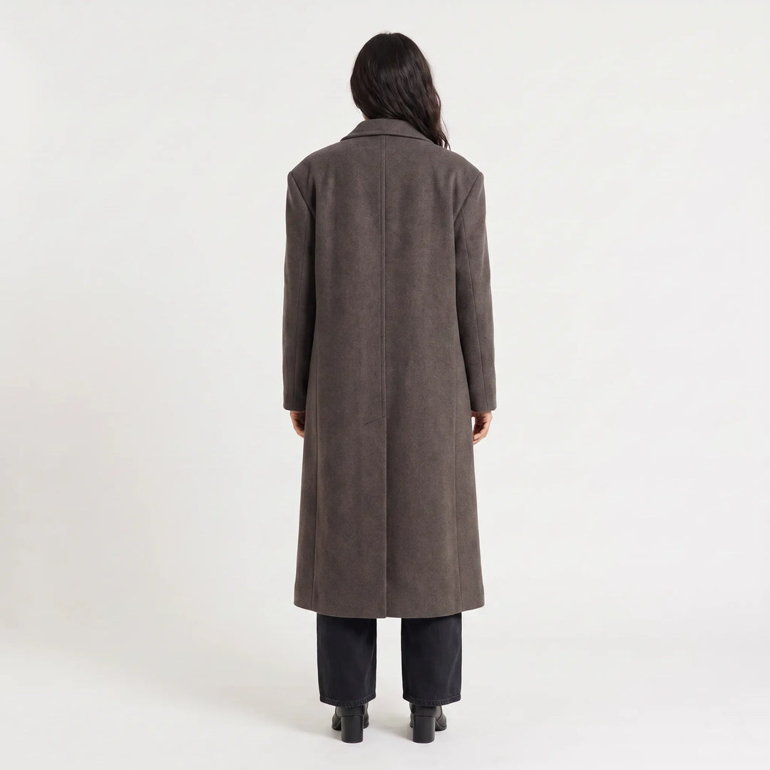 Manteau long croisé structuré