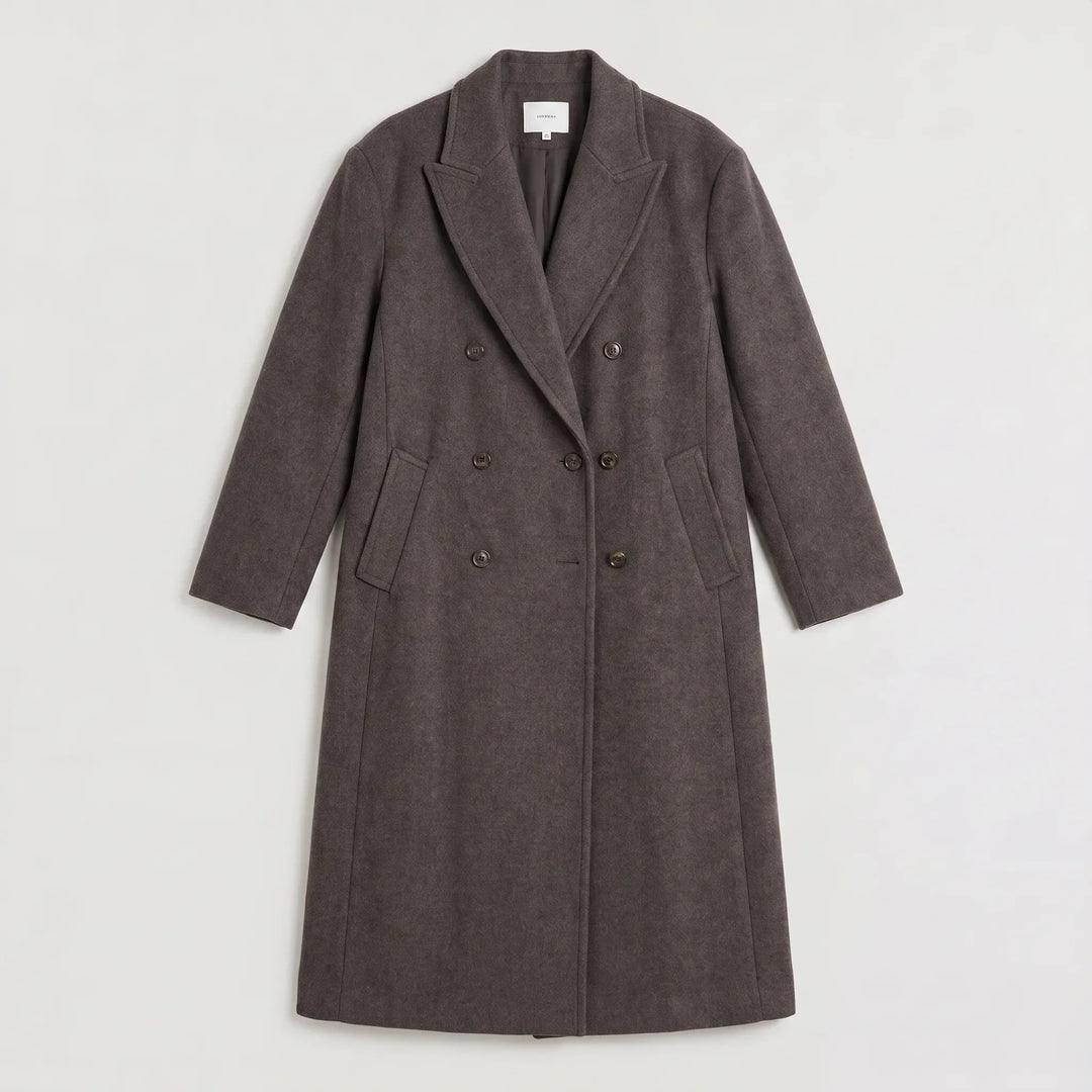Manteau long croisé structuré